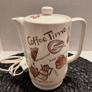 1950s Tilso Coffee Time Ceramic Electric instant coffee/hot water pot, Japan